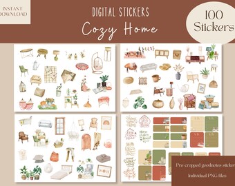 Cozy Home Goodnotes Stickers|Everyday Digital Stickers| Digital Planner Sticker|Minimalist Goodnotes Stickers |Home iPad Stickers