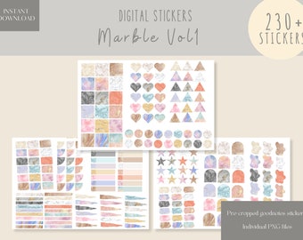 Marble Vol1 Goodnotes Stickers|Essential Everyday Digital Sticker|Memo Digital Stickers|MarbleGoodnotes Stickers Kit|iPad Sticker Clipart