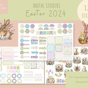 Easter 2024 Goodnotes Stickers|Everyday Digital Stickers| Easter Digital Planner Sticker|April Goodnotes Stickers|Spring Bunny iPad Stickers