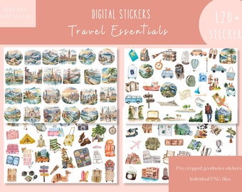 Travel Essential Goodnotes Stickers|Everyday Digital Stickers| Digital Planner Stickers |Vacation Goodnotes Stickers |Travel iPad Stickers