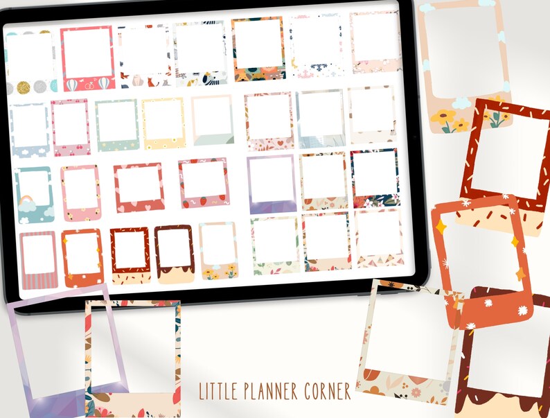 Note Book Sticker Frame Photo Frame Vol2 Goodnotes Stickers|instax & Polaroid Digital Stickers ...