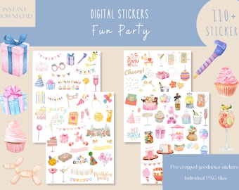 Fun Party Goodnotes Stickers|Everyday Digital Stickers| Digital Planner Sticker|Party Goodnotes Stickers|Celebration iPad Stickers | clipart