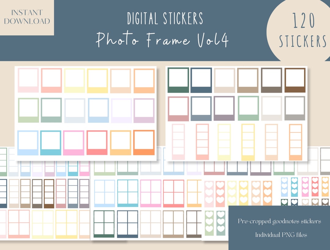 Note Book Sticker Frame Photo Frame Vol4 Goodnotes Stickers|everyday Digital Stickers|digital ...
