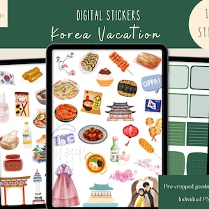 Korea Vacation Goodnotes Stickers| Korean Digital Stickers|Digital Planner Stickers |Vacation Goodnotes Stickers |Korea Travel iPad Stickers