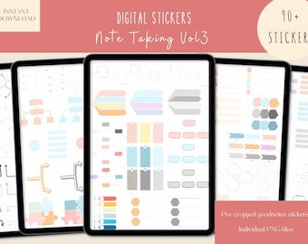 Note Taking Vol3 Goodnotes Stickers|Everyday Digital Stickers|Study Planner Stickers |Study Goodnotes Stickers |Mindmap iPad Stickers
