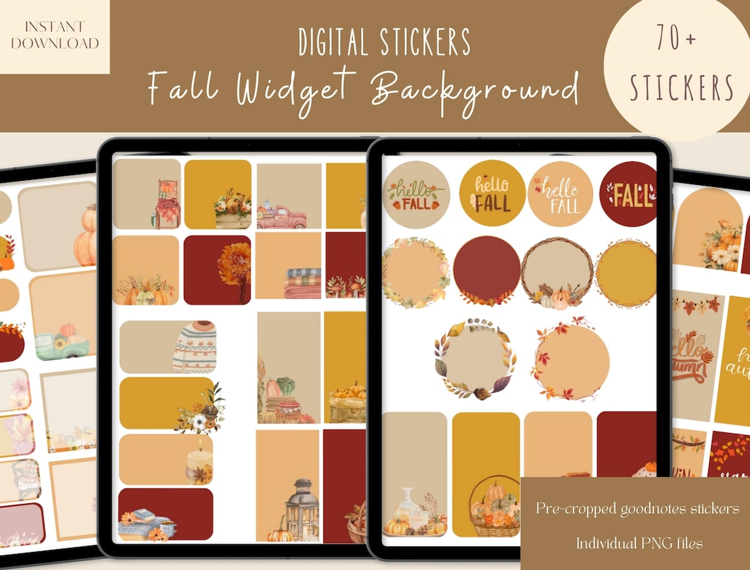 Fall Widget Background Goodnotes Stickers|everyday Digital Stickers ...