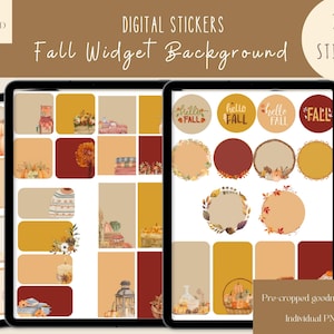 Fall widget background Goodnotes Stickers|Everyday Digital Stickers| Fall Planner Sticker|Autumn Goodnotes Stickers | Fall iPad Stickers