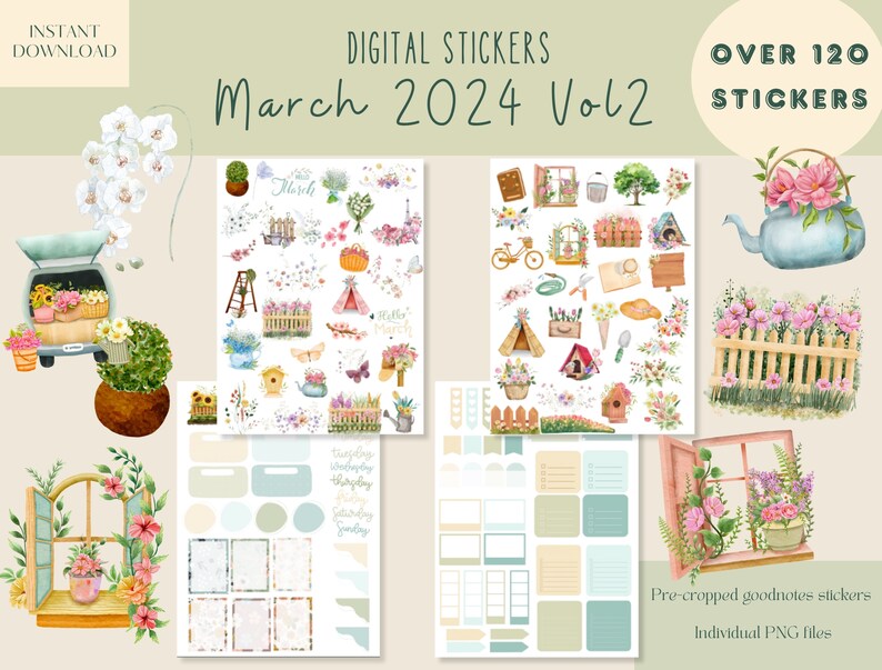 March 2024 Vol2 goodnotes stickers