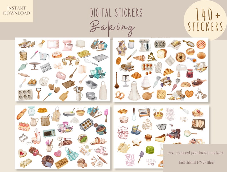 Baking Goodnotes Stickers|everyday Digital Stickers| Daily Digital ...