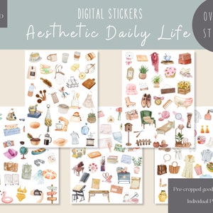 Aesthetic Daily Life Goodnotes Stickers|everyday Digital Stickers ...