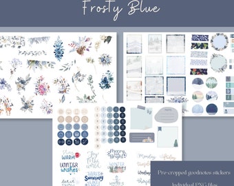 Frosty Blue Goodnotes Stickers| Winter Everyday Digital Stickers| December Planner Stickers |Blue Goodnotes Stickers|Christmas iPad Stickers