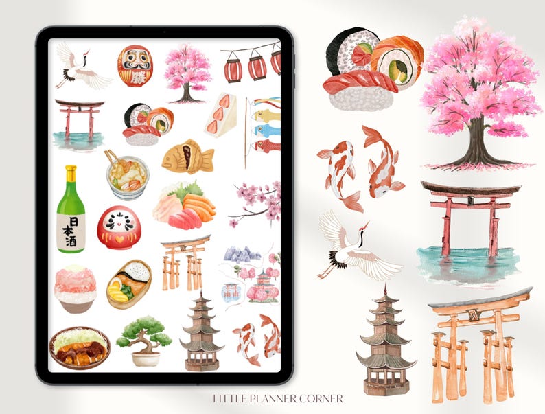 Japanese Sticker Calendar Japan Vacation Goodnotes Stickers|everyday Digital Stickers| Vacation ...