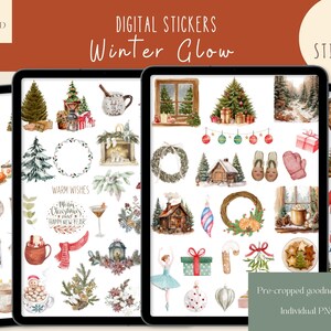 Winter Glow Goodnotes Stickers | Digital Clipart | Winter planner stickers |Cozy Christmas 2024 Ipad stickers | Digital Planner Stickers