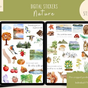 Nature Goodnotes Stickers|Outdoor Digital Stickers| Digital Planner Sticker|Natural Goodnotes Stickers |Animals iPad Stickers