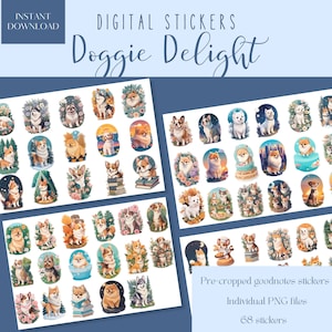 Doggie Delight Goodnotes Stickers| Everyday digital stickers| Planner Stickers | Goodnotes Stickers | ipad Stickers | Dog Digital Stickers