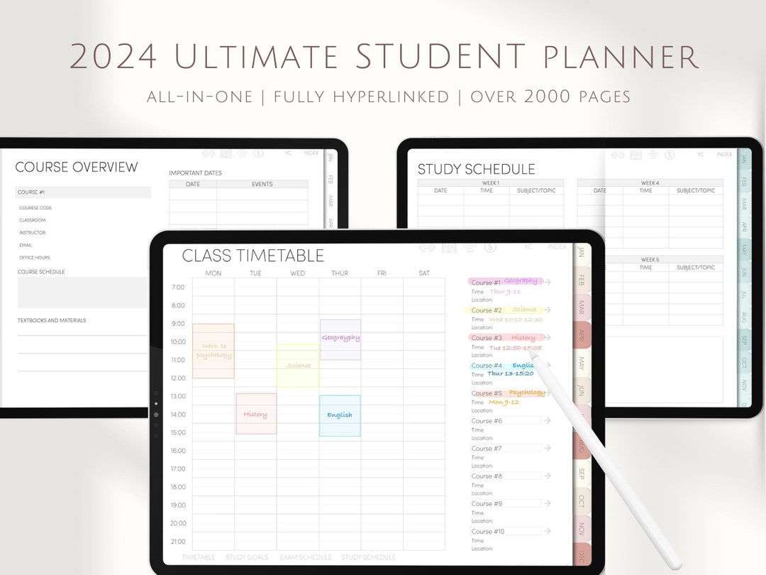 2024 Ultimate Dated Student Digital Planner iPad Planner Etsy