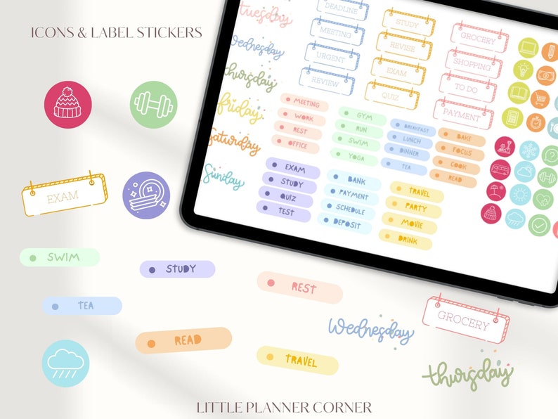 Colorful Daily Goodnotes Digital Stickers for Everyday Use|digital ...