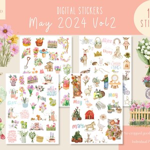 May 2024 Vol2 Goodnotes Stickers|Everyday Digital Stickers| Digital Planner Sticker|Floral Garden Goodnotes Stickers |Spring iPad Stickers
