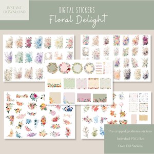 Floral Delight Goodnotes Stickers|Everyday digital stickers| Planner Stickers | Goodnotes Stickers |ipad Stickers| Flower Digital Stickers