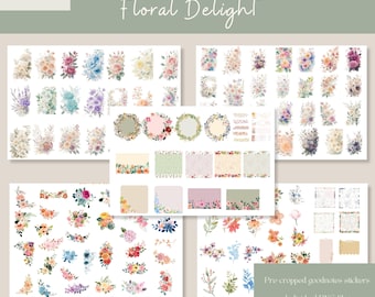 Floral Delight Goodnotes Stickers|Everyday digital stickers| Planner Stickers | Goodnotes Stickers |ipad Stickers| Flower Digital Stickers