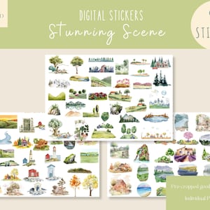Scena meravigliosa Adesivi Goodnotes/Adesivi digitali per tutti i giorni/Adesivo per pianificatore digitale/Adesivi Goodnotes con splendide viste/Adesivi per iPad all'aperto