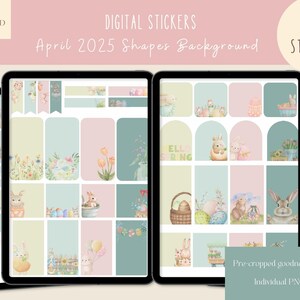 April 2025 shapes background Goodnotes Stickers| Easter Digital Stickers| Spring Planner Sticker|Customize Planner Stickers |ipad stickers