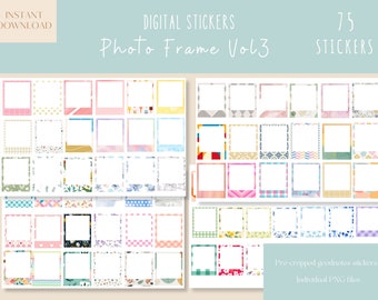 Photo Frame Vol3 Goodnotes Stickers|Everyday Digital Stickers|Digital Planner Sticker|Instax frame Goodnotes Stickers |Polaroid iPad Sticker