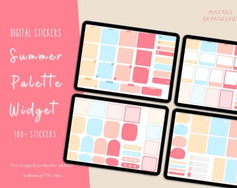 Summer Palette Widget Goodnotes Stickers|Note taking Digital Stickers| Digital Planner Sticker|Summer Goodnotes Stickers |Notes ipad sticker