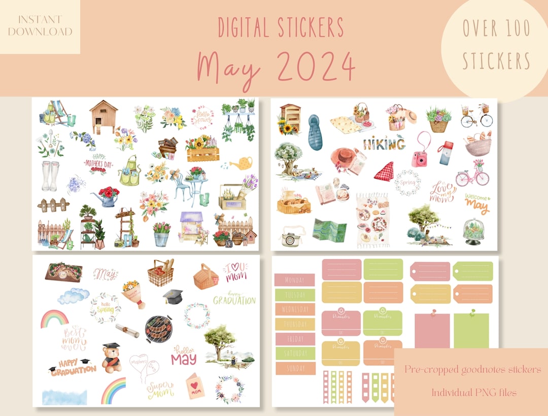 May 2024 Goodnotes Stickers|everyday Digital Stickers|digital Planner ...