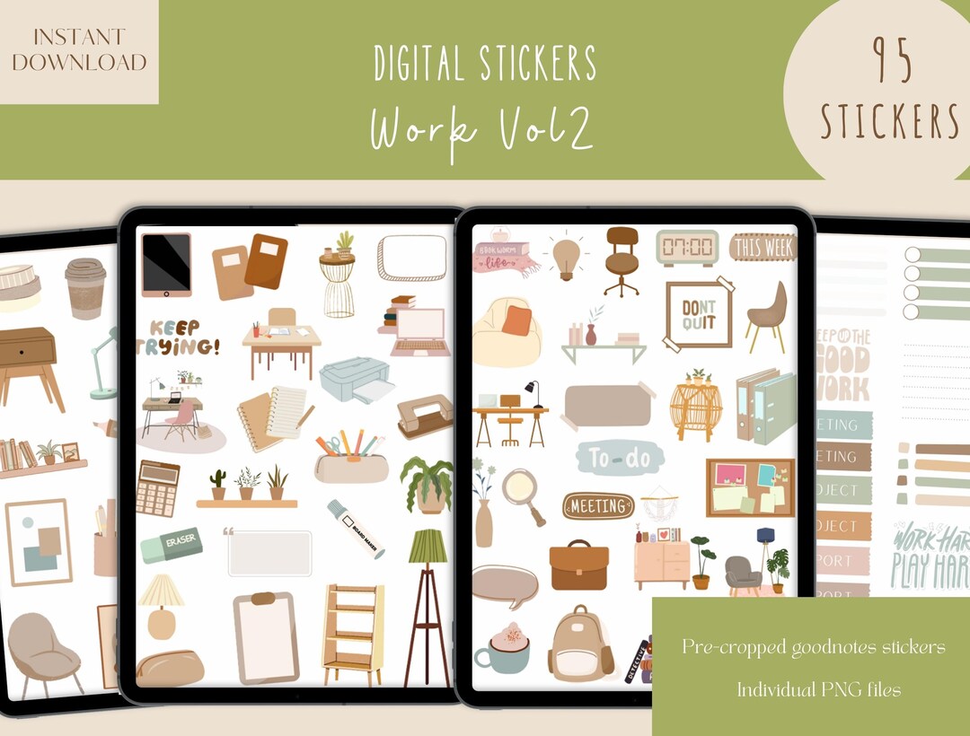 Work Method Stickers Work Vol2 Goodnotes Stickers | Work From Home Digital Stickers ...