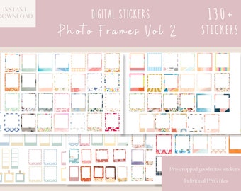 Photo Frame Vol2 GoodNotes Stickers|Instax & Polaroid Digital Stickers for iPad|Everyday Planner Stickers | Digital Frame GoodNotes Stickers
