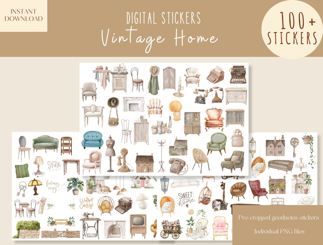 Vintage Home Goodnotes Stickers|everyday Digital Stickers| Digital ...