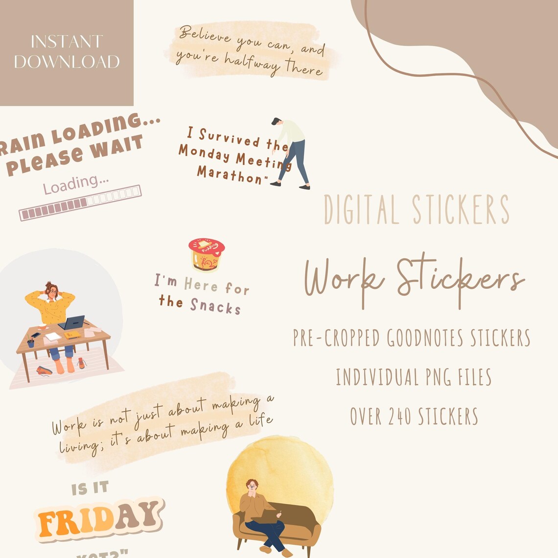 OFFICE Digital Stickers for Goodnotes Planner |digital Planner Stickers ...