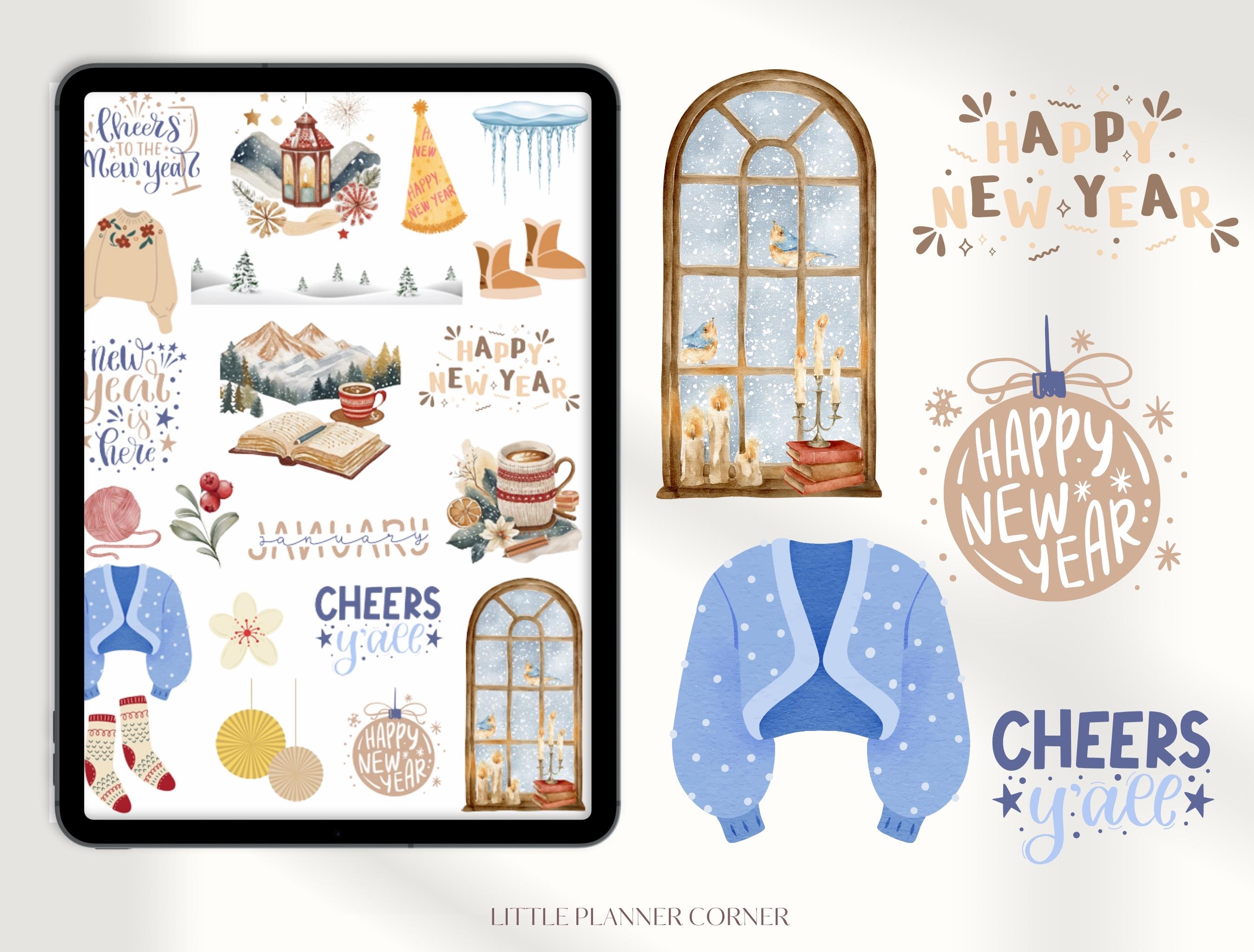 January 2025 Goodnotes Stickers | Winter Planner Stickers | Minimalist ...