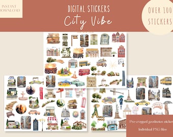 City Vibe Goodnotes Stickers|Everyday Digital Stickers| Digital Planner Sticker|Minimalist Goodnotes Stickers |Aesthetic iPad Stickers