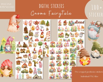 Gnome Fairytale Goodnotes Stickers|Everyday Digital Stickers| Digital Planner Sticker|Spring Goodnotes Stickers|Cute Gnome iPad Stickers