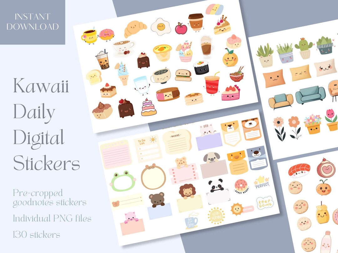 Kawaii Goodnotes Stickers cute Everything Digital Stickers Etsy