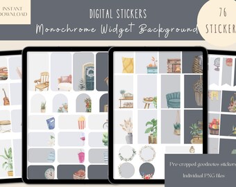 Monochrome widget background Goodnotes Stickers|Everyday Digital Stickers| Black and WhitePlanner Sticker|Customize Planner Stickers