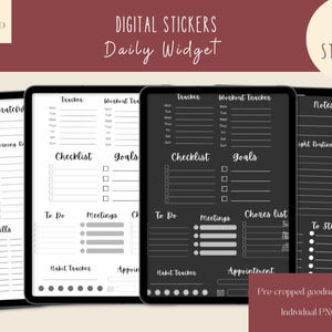 GoodNotes-stickers dagelijkse widget | Dagelijkse digitale plannerstickers voor iPad | Werkstickers | Dagelijkse plannerstickers | Digitale stickers