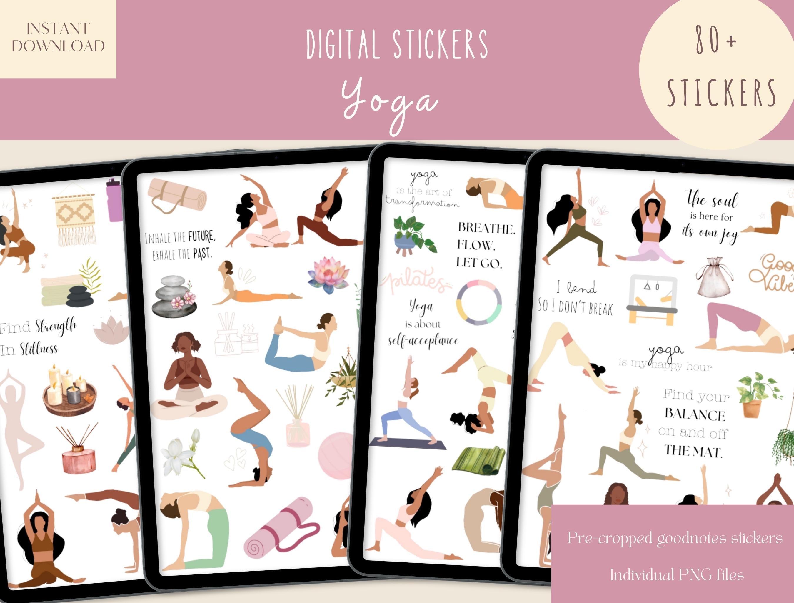 Yoga Goodnotes Stickers| Everyday Digital Stickers | Fitness Planner  Stickers | Fitness Stickers | iPad Stickers | Sports Digital Stickers - Etsy