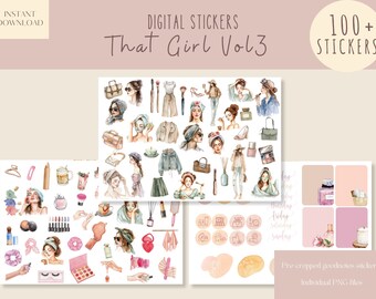 That Girl Vol3 Goodnotes Stickers | Beauty digital stickers | Everyday digital stickers|Spa Digital Planner Stickers|Aesthetic ipad Stickers