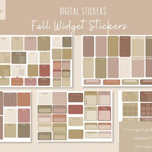 Goodnotes-stickers herfstwidget| Digitale stickers voor dagelijks gebruik| Herfstplannersticker | Neutrale Goodnotes-stickers | iPad-stickers herfst