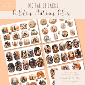 Golden Autumn Glow Goodnotes Stickers | Digital Planner Stickers | Goodnotes Planner Stickers  |Digital Everyday Stickers | iPad Stickers