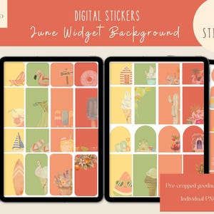 June widget background Goodnotes Stickers|Everyday Digital Stickers|Summer iPad Sticker|Customizable Goodnotes Stickers|Pastel iPad Stickers