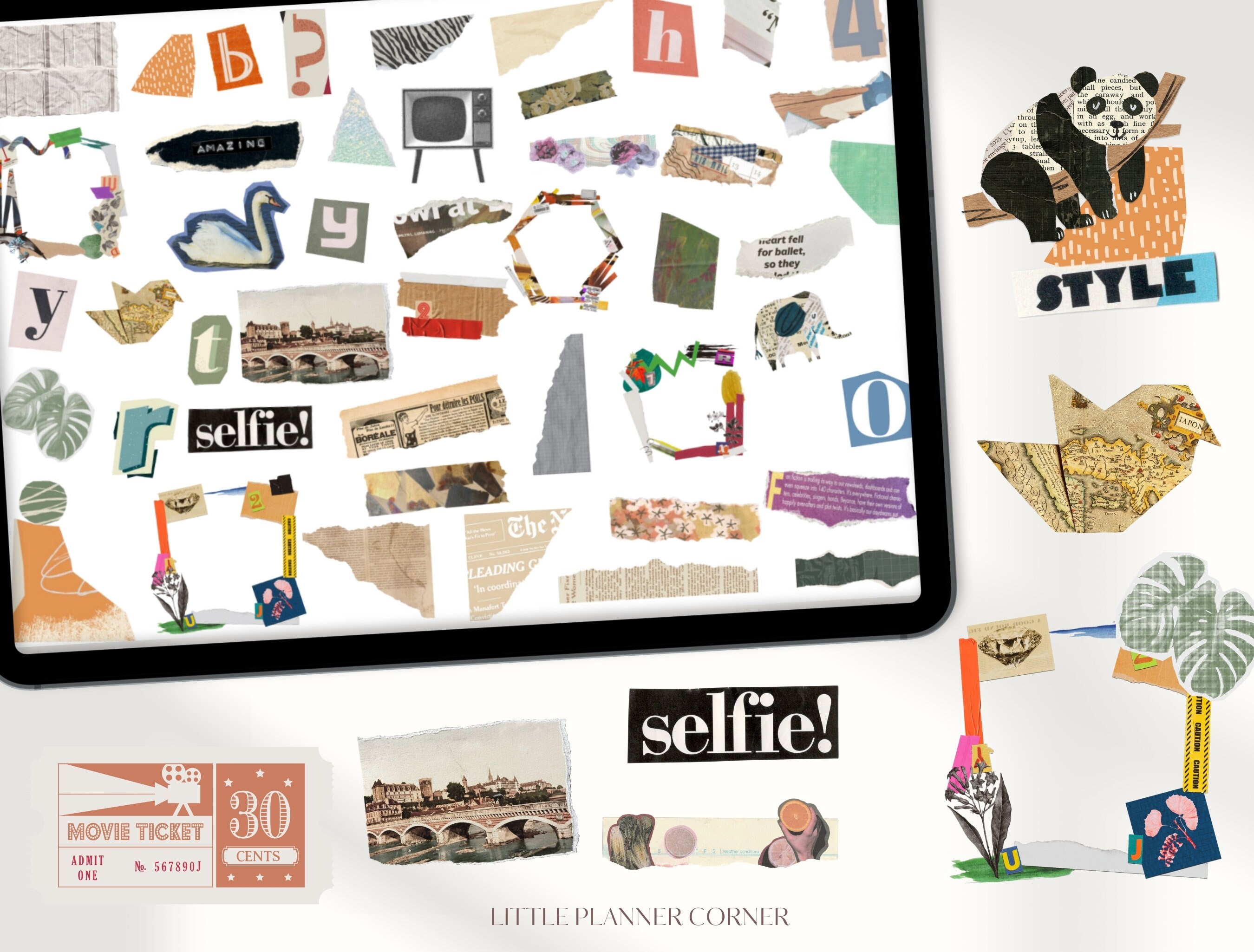 Magazine Collage Digital Stickers for Goodnotes |daily Planner Stickers ...