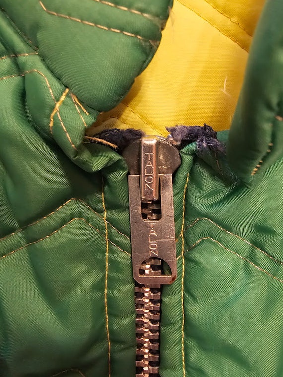 Vintage 1970's Vest/Green and Yellow/ Talon Zippe… - image 5