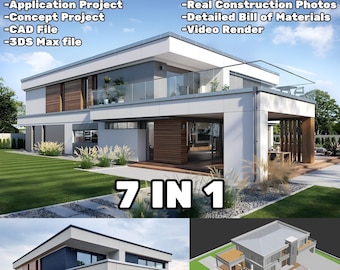 Modern House Plans: 4 Bedroom Architectural Project (PDF Plan)