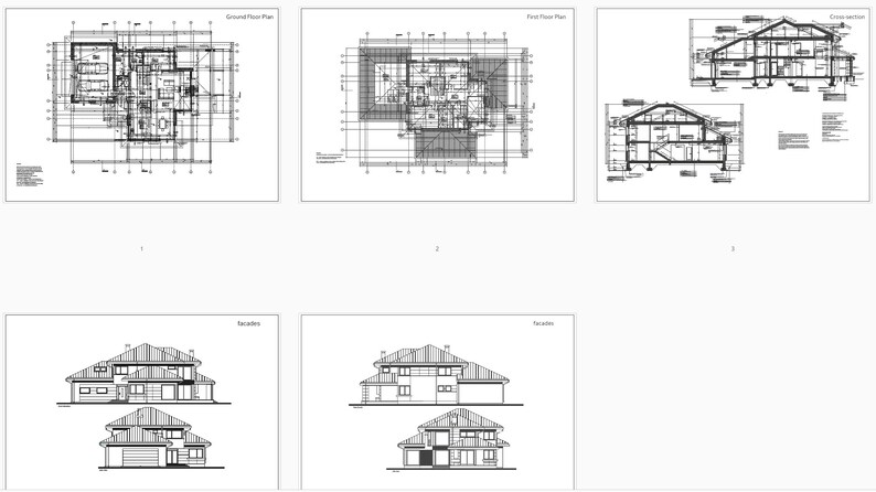 Detailed house blueprint showing precise measurements and layouts for each floor. Ideal for small cabin plans, tiny house plans, or shed plans projects.