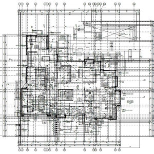 Detailed house blueprint illustrating precise architectural elements and layout. Perfect for modern house plans and floor plans reference.