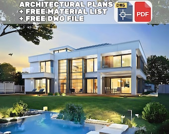 5 Bedroom 631 m2 Modern House Plans 26m x 26m - 002